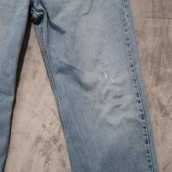 Levis 550 Jeans Mens 38x34 Blue Relaxed Fit Straight Leg Light Wash Distressed - Picture 3 of 16